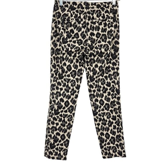 J.Crew Martie Slim Crop Pants In Leopard Stretch Cotton Women's 00 Preppy Career - Picture 2 of 11